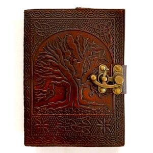 ♥️BUY 2 GET 1 FREE  Leather Journal w/Tree of Life pattern Embossed with Latch